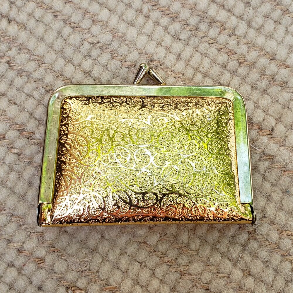 Vintage mini gold travel sewing kit